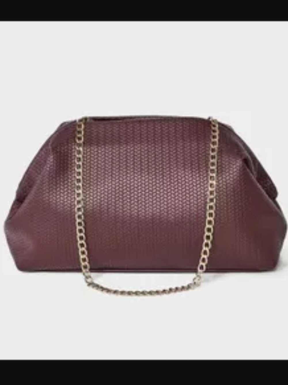 SOLD-A New Day Burgundy Textured Shoulder Bag/Clutch NWT